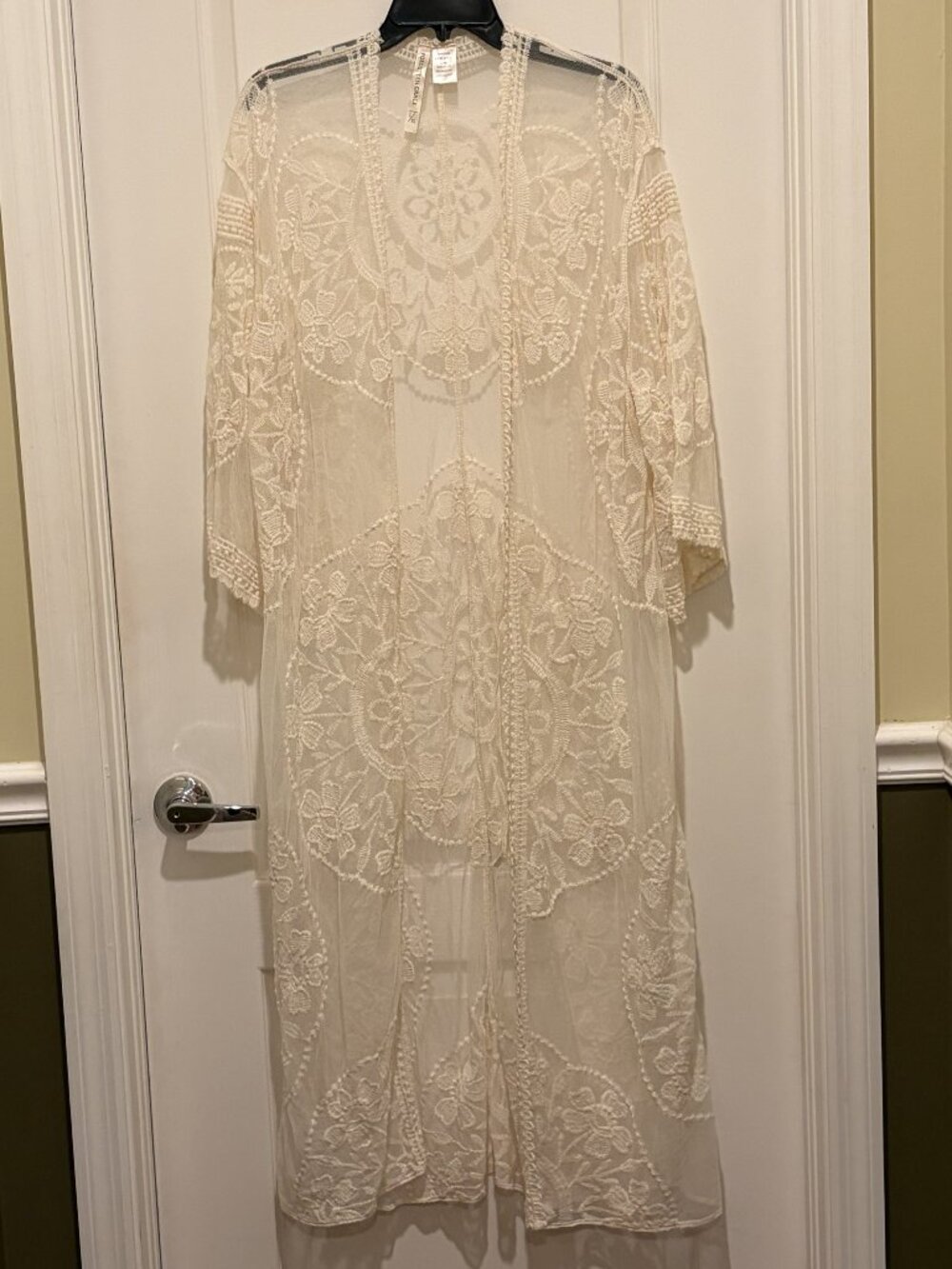 Forgotten Grace Cream Lace Kimono Cardigan – L/XL